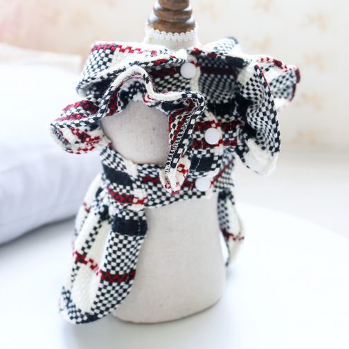 Dog Transformation Dress New Cat Apparel Pet Apparel Warm Princess Fragrant Wind Doll Collar Skirt Plaid Retro - Image 4