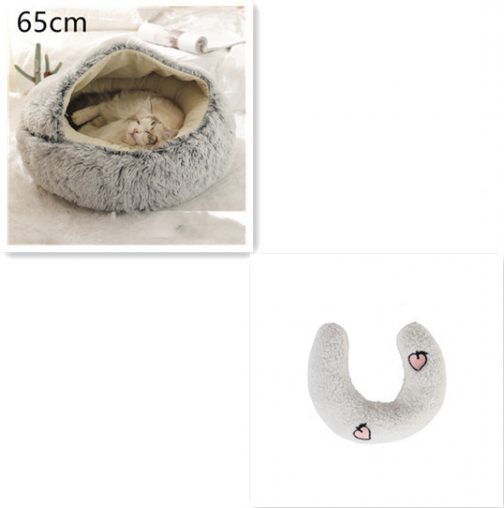 2 In 1 Dog And Cat Bed Pet Winter Bed Round Plush Warm Bed House Soft Long Plush Pets Bed Pet Products - Image 9