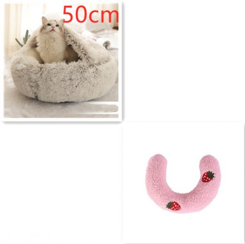 2 In 1 Dog And Cat Bed Pet Winter Bed Round Plush Warm Bed House Soft Long Plush Pets Bed Pet Products - Image 7