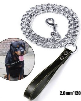 1PCS 1.2m Metal Chain Dog Lead Pet Puppy Leash Long Heavy Duty Anti-Chew Control