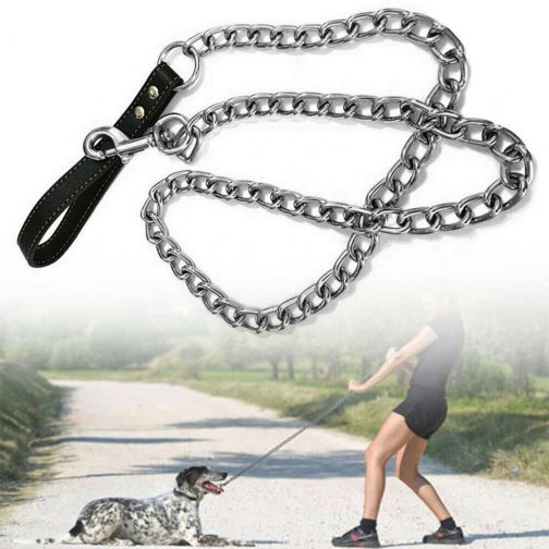 1PCS 1.2m Metal Chain Dog Lead Pet Puppy Leash Long Heavy Duty Anti-Chew Control - Image 10