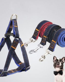 Denim Pet Leash  Sewn Cloth  Wear-resistant Chest Strap