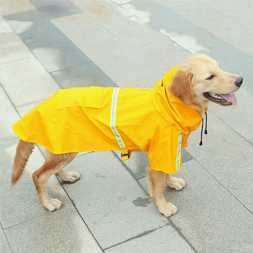 Dog Raincoat,Waterproof Dog Rain Jacket With Safety Reflective Stripe,Hooded Slicker Dachshund Doggy Dog Poncho With Leash For Dogs And Puppies - Image 2