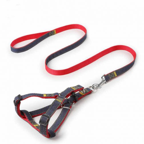 Denim Pet Leash  Sewn Cloth  Wear-resistant Chest Strap - Image 2