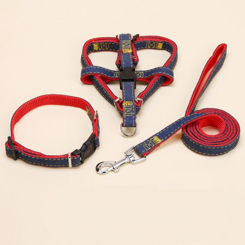 Denim Pet Leash  Sewn Cloth  Wear-resistant Chest Strap - Image 5